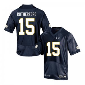 Notre Dame Fighting Irish Men's Isaiah Rutherford #15 Navy Under Armour Authentic Stitched College NCAA Football Jersey WSL5399XC